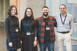 From left to right: Katharine Furlong, Eleni Kanata, Luca Fagnocchi, and Stefan Kass, Scientific Coordinator of the CRC992 MEDEP